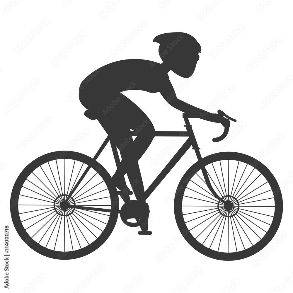 Fototapeta premium person silhouette riding a bike