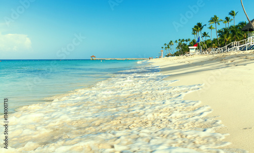 Fototapeta Naklejka Na Ścianę i Meble -  Tropical beach in Dominican Republic.