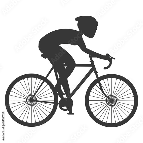 Fototapeta Naklejka Na Ścianę i Meble -  person silhouette riding a bike