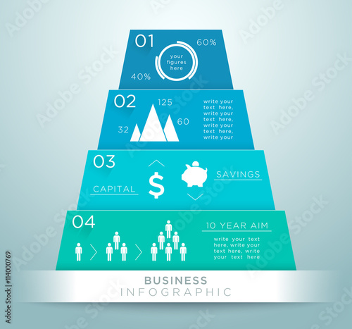 Infographic 3d Pyramid Numbers Design C