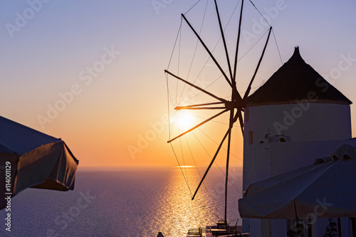 Old windmill on the island of Santorin