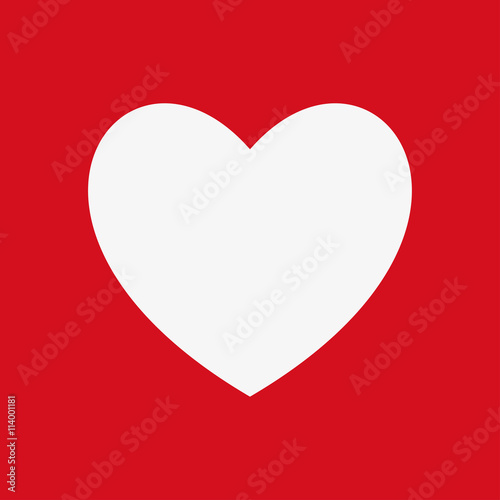 Heart Icon isolated on a red background, vector illustration for web design