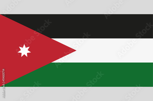 Free Download Jordan flag official right proportions, star vector illustration - GFXLoad