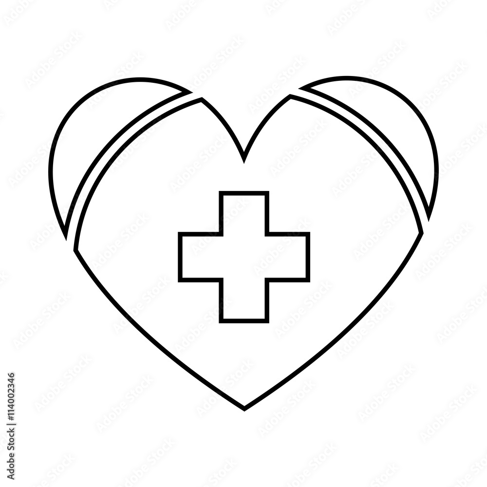 Obraz premium Healthy heart symbol isolated icon design