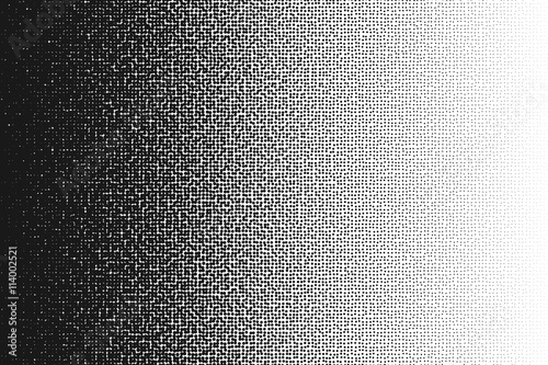 Halftone randomized moire pattern.Black dot pattern. Circle transition pattern background. Vector photo