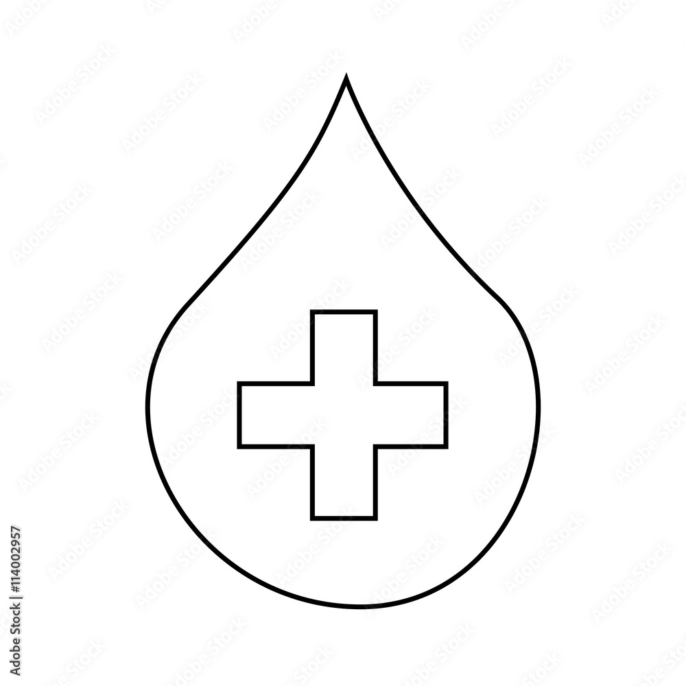 drop blood with cross isolated icon design drop blood with cross isolated icon design