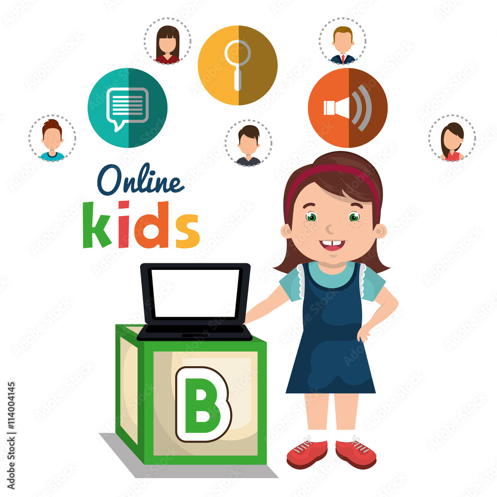 online kids design, vector illustration eps10 graphic online kids design, vector illustration eps10 graphic