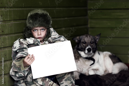 boy with a dog