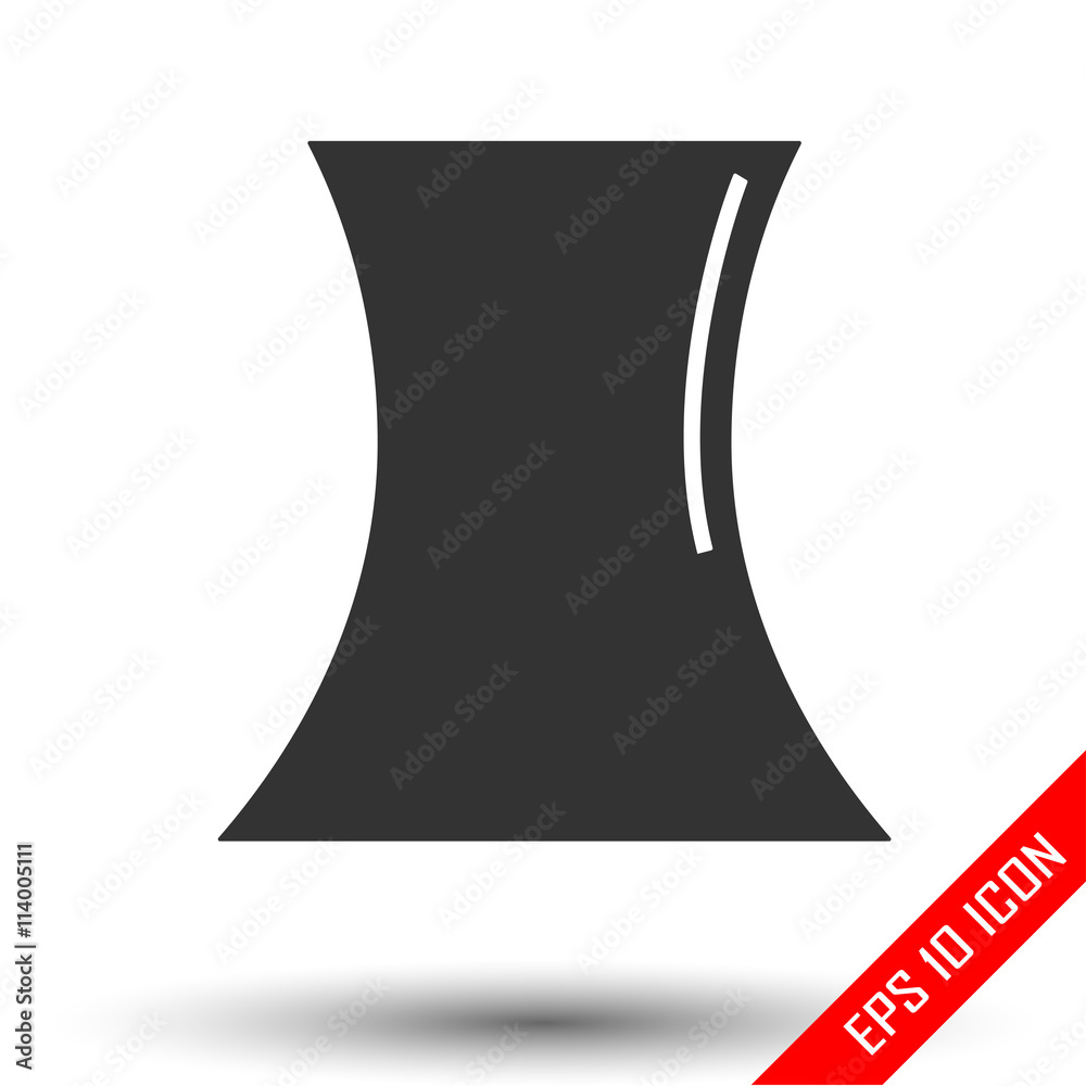 Cooling tower icon. Simple flat logo of cooling tower on white ...