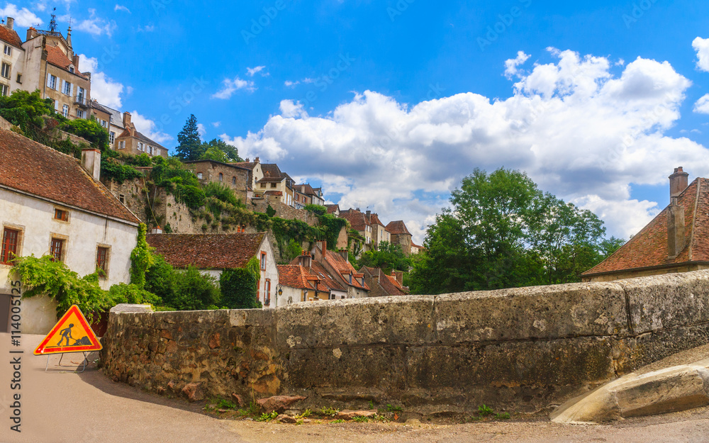 Bridge in picturesque medieval town of Semur en Auxois