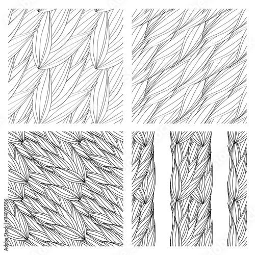 Seamless vector pattern of interwoven leaves.