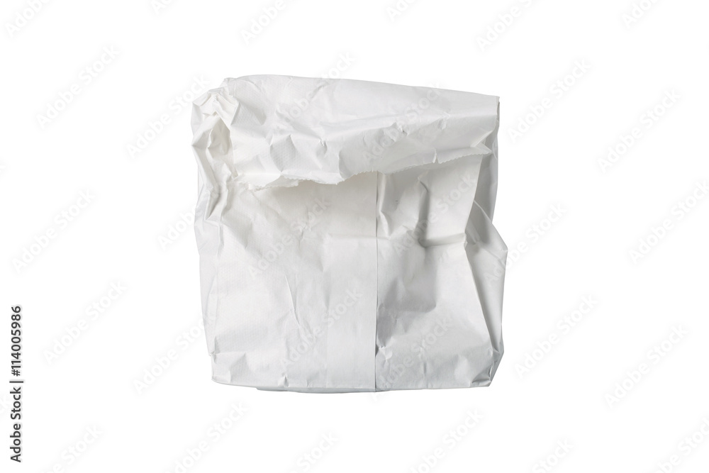 White Paper Bag Folded
