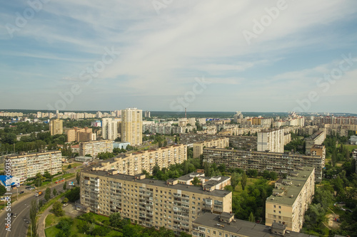 Continuous development of urban areas paneled high-rise residential buildings. Kiev. Ukraine. © andrey_er