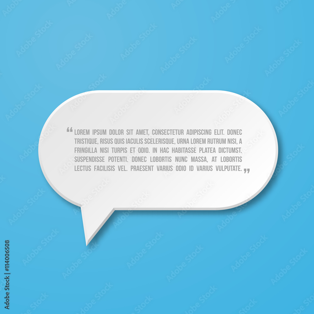 Paper flat speech bubble icon for text quote Paper flat speech bubble icon for text quote