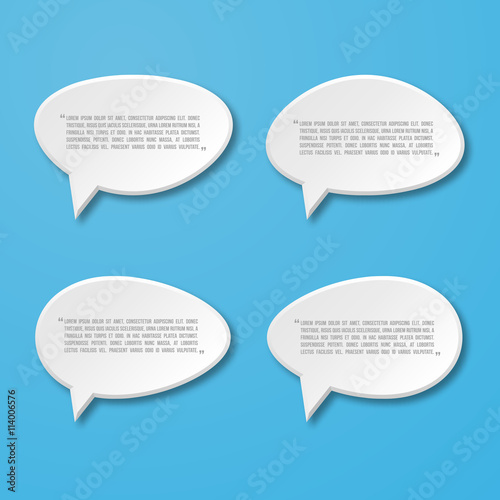 Paper flat speech bubble icon for text quote