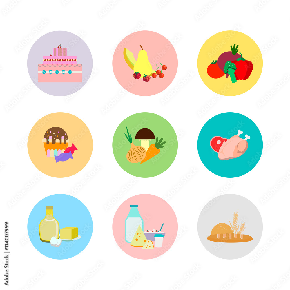 Food icons set.