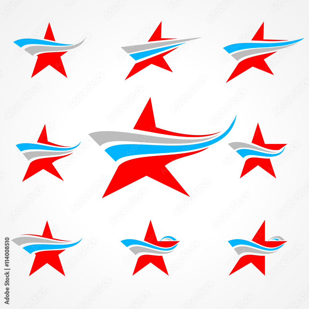 stars set symbol emblem sign stars set symbol emblem sign