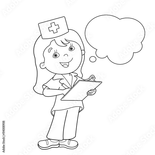 Coloring Page Outline Of cartoon doctor