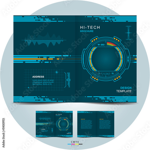 brochure design template booklet futuristic hi-tech