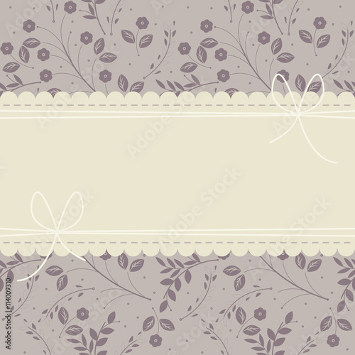 Stylish lace frame with elegant purple plants