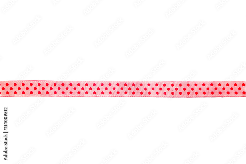 Fototapeta premium Pink ribbon, isolated on white