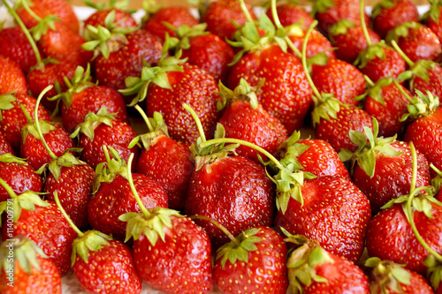 Scattering of dark red strawberry