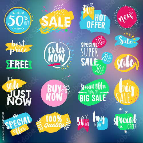 Set of labels and badges for sale, shopping, e-commerce and products promotion