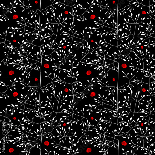 Romantic thickets on dark background