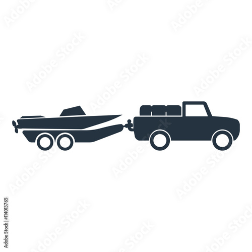 boat trailer icon - travel 100 set