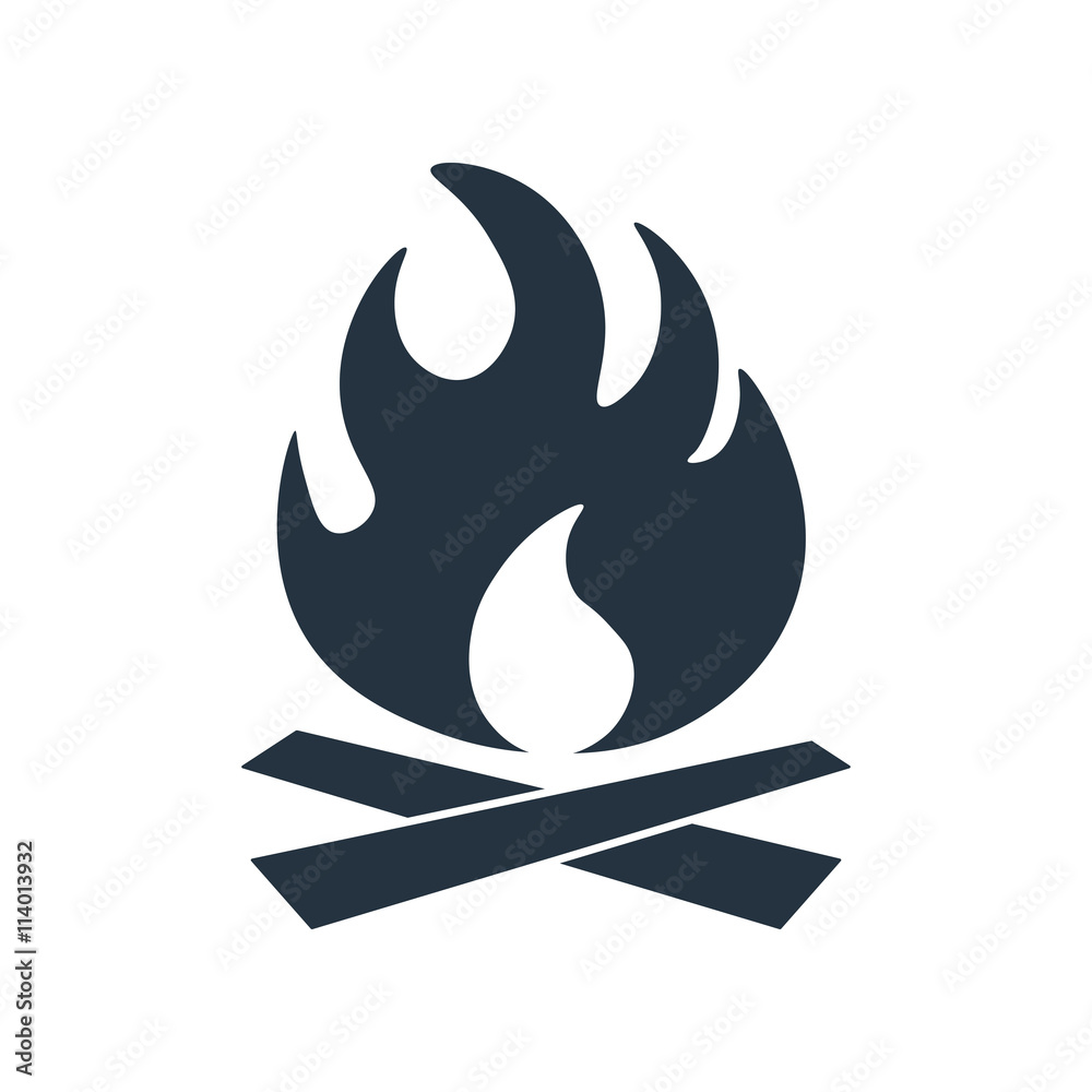 Fotografie campfire icon - travel 100 set
