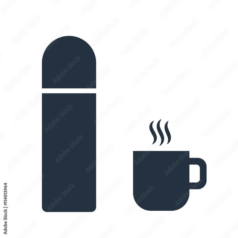 thermos, cup icon - travel 100 set thermos, cup icon - travel 100 set