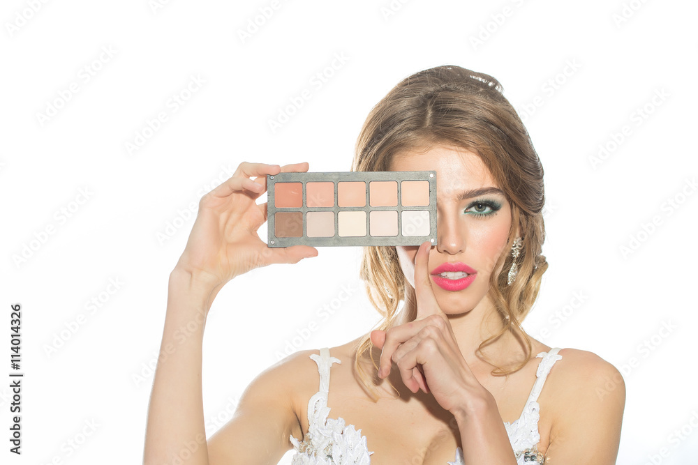 Naklejka premium Woman with tone foundation