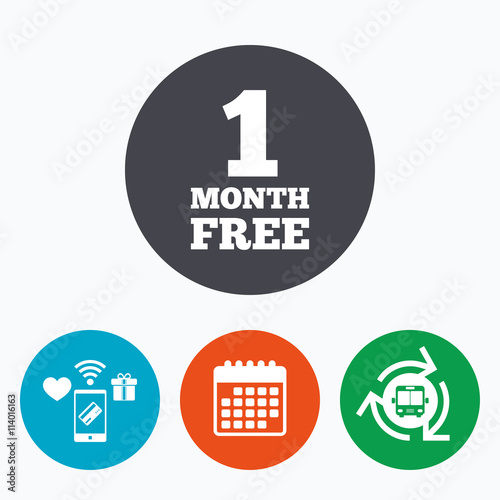 First month free sign icon. Special offer symbol