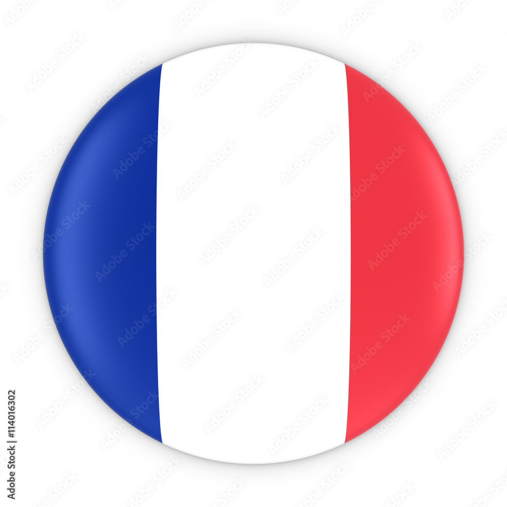 French Flag Button - Flag of France Badge 3D Illustration French Flag Button - Flag of France Badge 3D Illustration