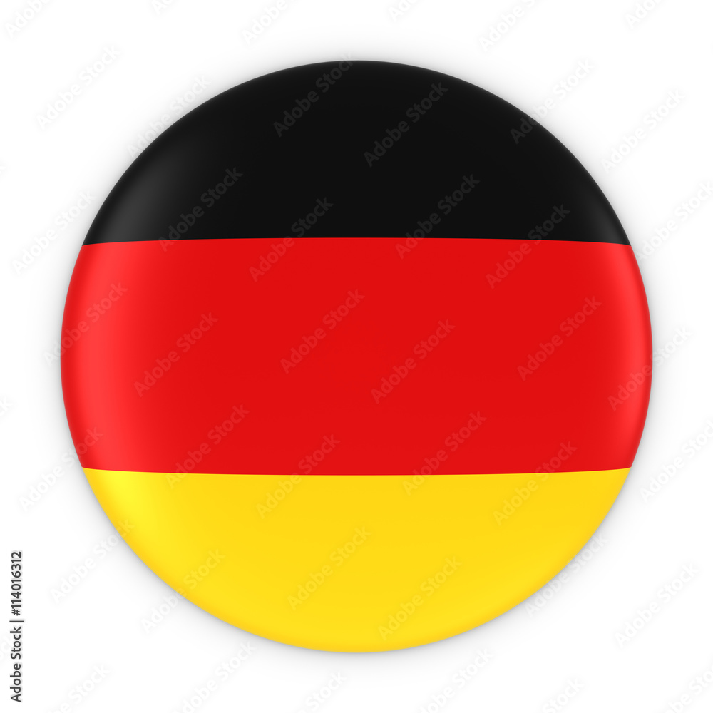 German Flag Button - Flag of Germany Badge 3D Illustration Stock ...