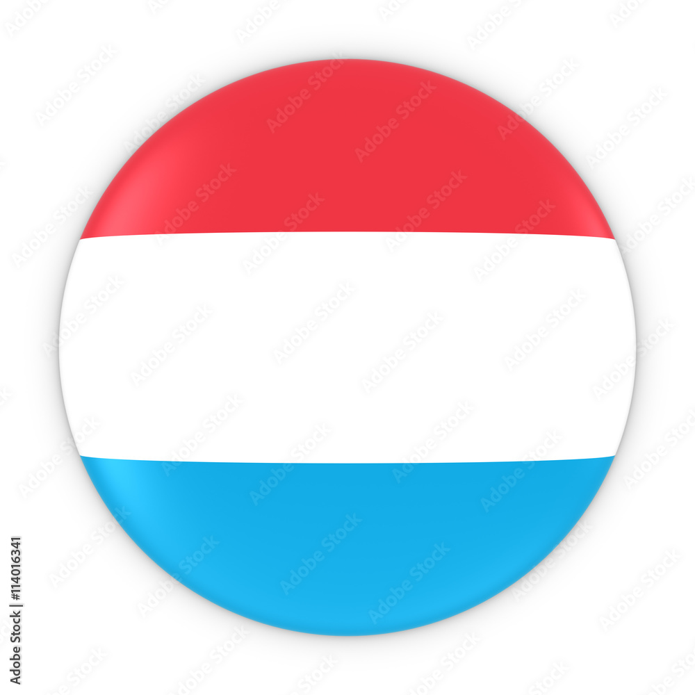 Luxembourgish Flag Button - Flag of Luxembourg Badge 3D Illustration Luxembourgish Flag Button - Flag of Luxembourg Badge 3D Illustration