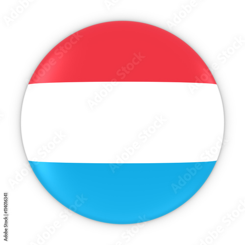 Luxembourgish Flag Button - Flag of Luxembourg Badge 3D Illustration