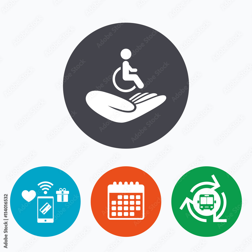 Disabled human insurance sign. Wheelchair man. Disabled human insurance sign. Wheelchair man.