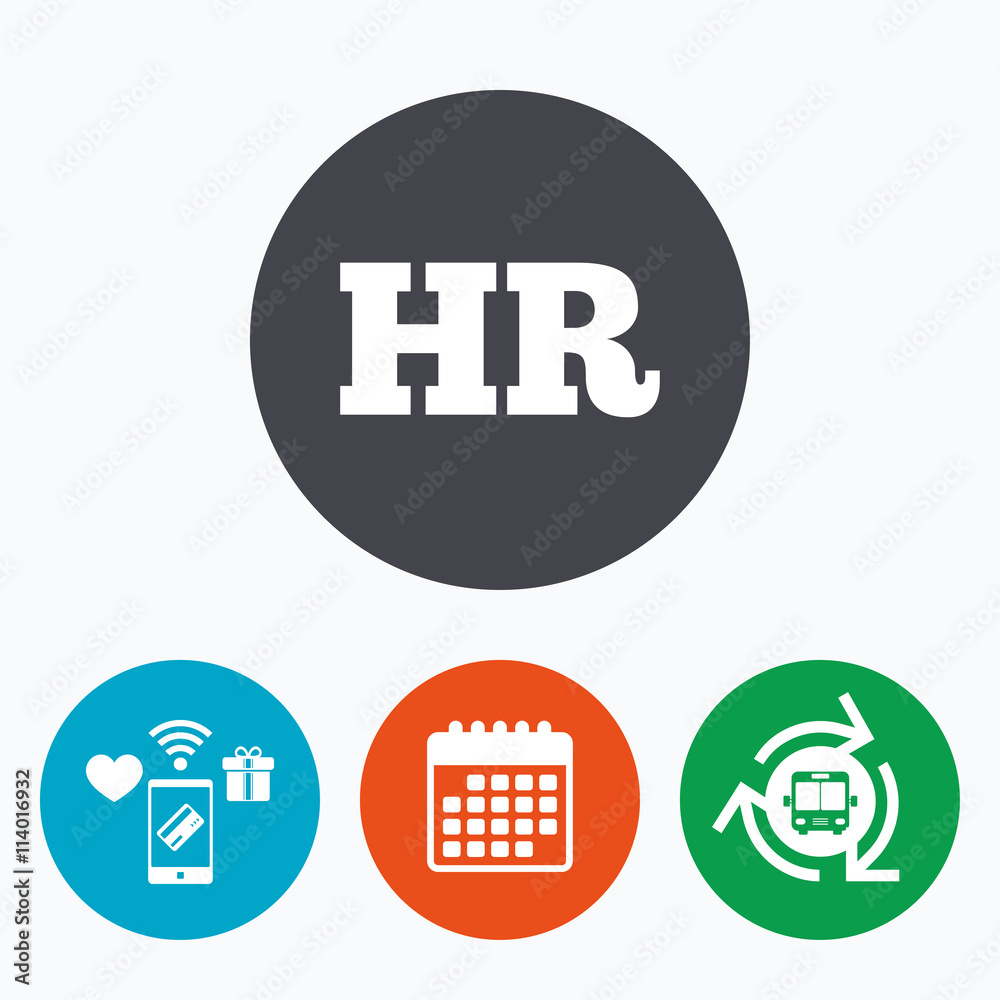 Human resources sign icon. HR symbol Human resources sign icon. HR symbol
