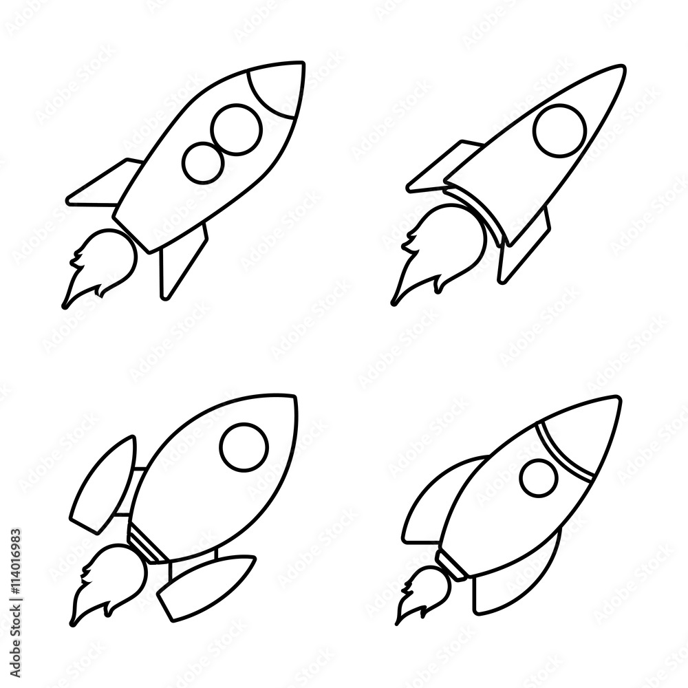 Fototapeta premium Icon design of rocket