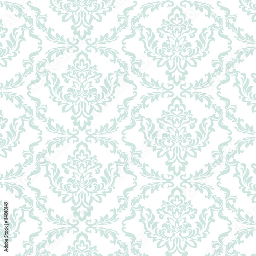 Vector floral luxury ornament pattern. Stylized peonies flower Elegant luxury texture for textile, fabrics or wallpapers backgrounds. Opal Blue color