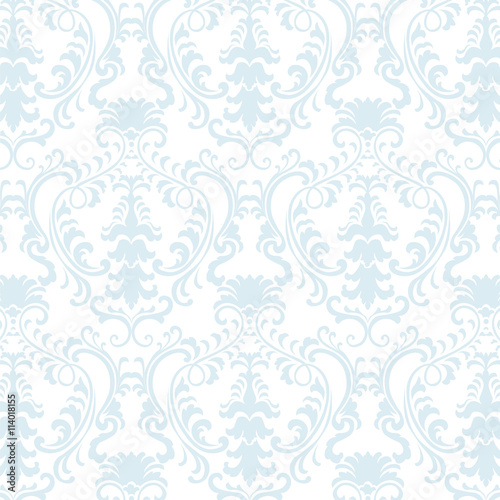 Vector classic floral damask baroque ornament pattern element. Elegant luxury texture for textile, fabrics or wallpapers backgrounds. Serenity color