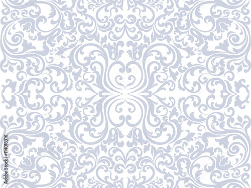 Vector Vintage Damask Pattern ornament Imperial style. Ornate floral element for fabric, textile, design, wedding invitations, greeting cards, wallpaper. Serenity color ornament