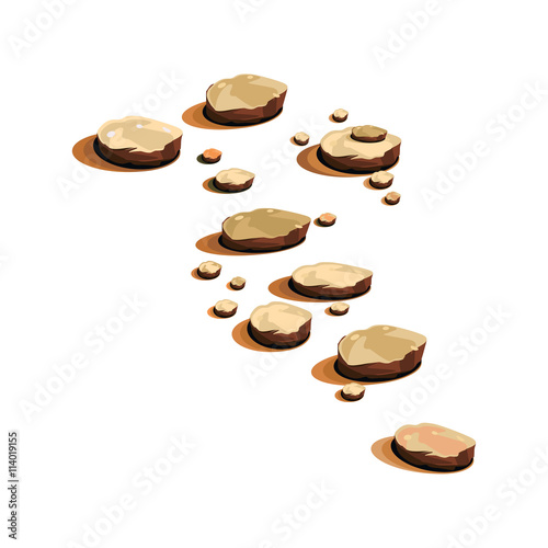 row of stones stepping 