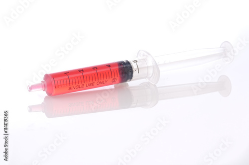 Syringe with Paracetamol On White Background