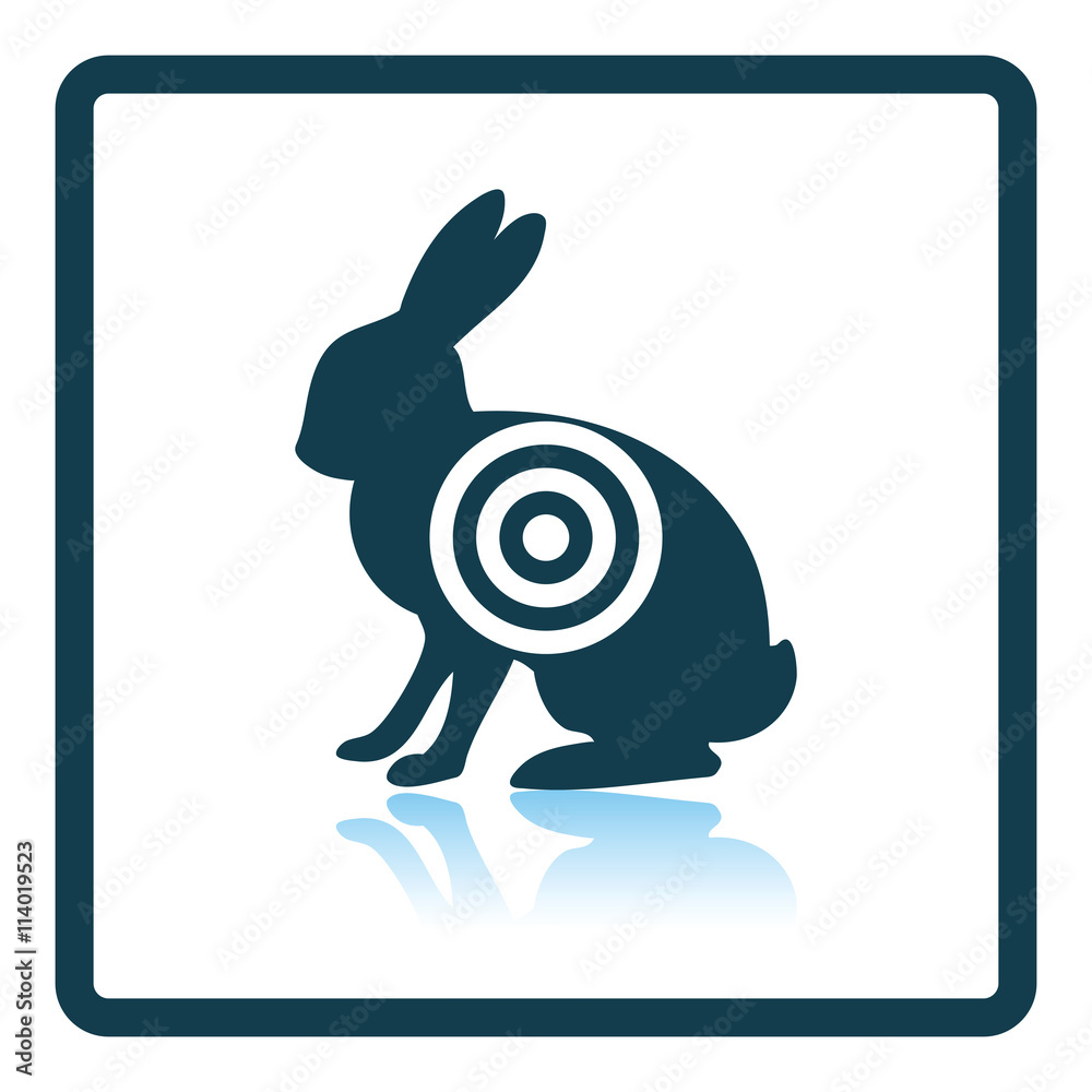 Obraz premium Hare silhouette with target icon