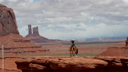 Monument Valley Young Woman Horseback Riding at John's Ford Point