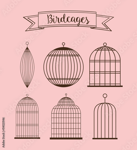 Birdcages icon. Decoration object. vintage concept, vector graph