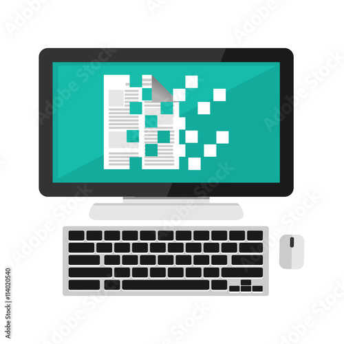 Data encryption concept illustration. Flat design.
