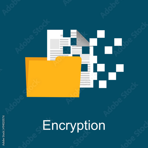 Encryption concept illustration. Flat design.
